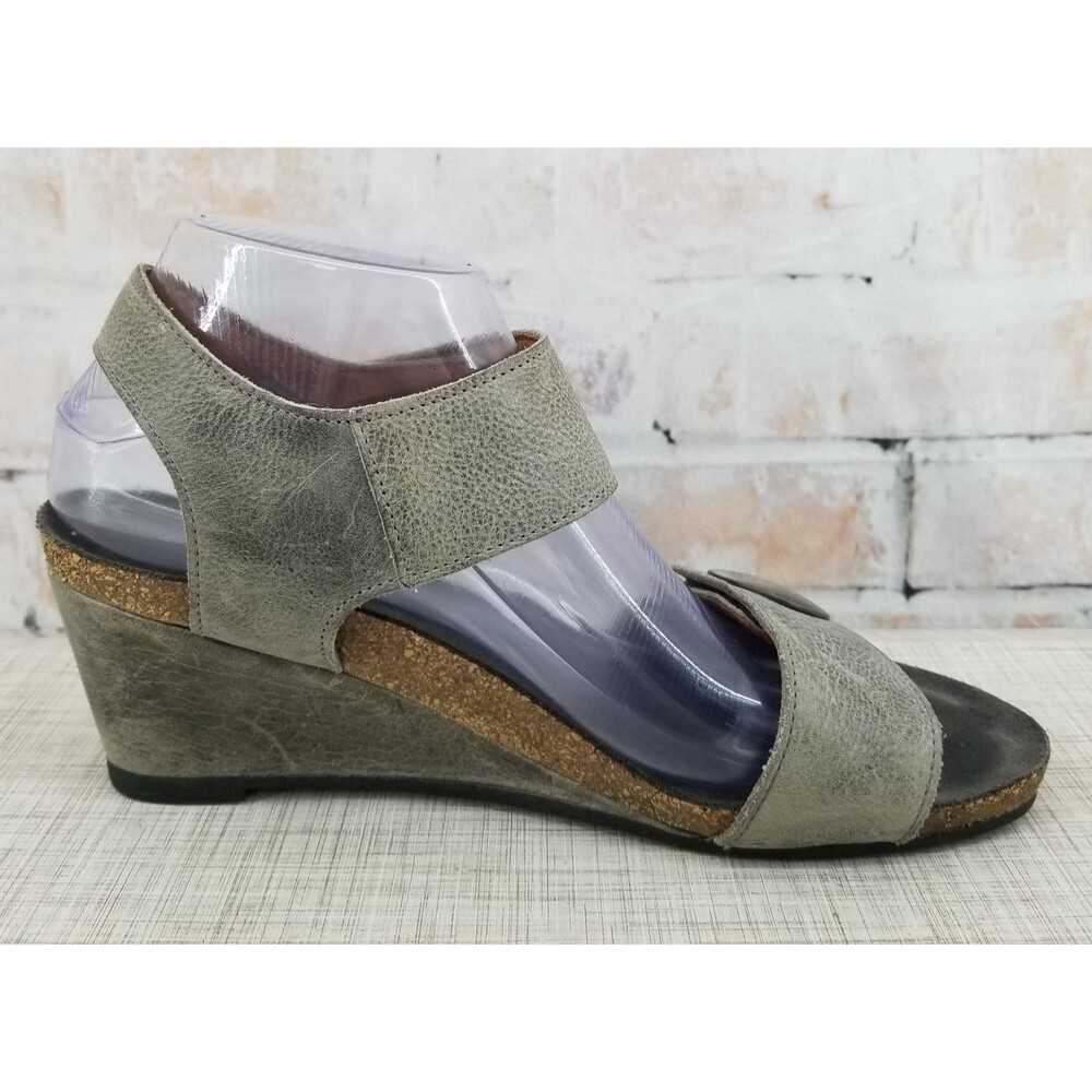 Taos Carousel 2 Grey Wedge Ankle Strap Sandle Women's Size 8/8.5 EU 39 - Picture 5 of 12